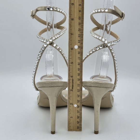 Jewel Badgley Mischka Hosana Sexy Stiletto w/ Gemstone-Studded Wraparound Straps - Picture 5 of 16